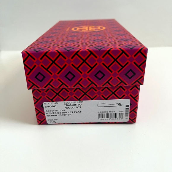 NIB Tory Burch Benton 2 Leather Ballet Flats - Size 7.5, Color: Tramonto/Gold - Picture 10 of 10